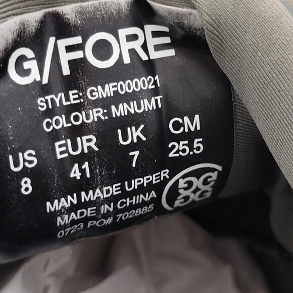 G/Fore MG4+ Golf Shoes Mens - size 8 Gray Black Spikeless